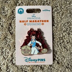 2026 RunDisney Princess Half Marathon Fairytale Challenge Belle logo pin